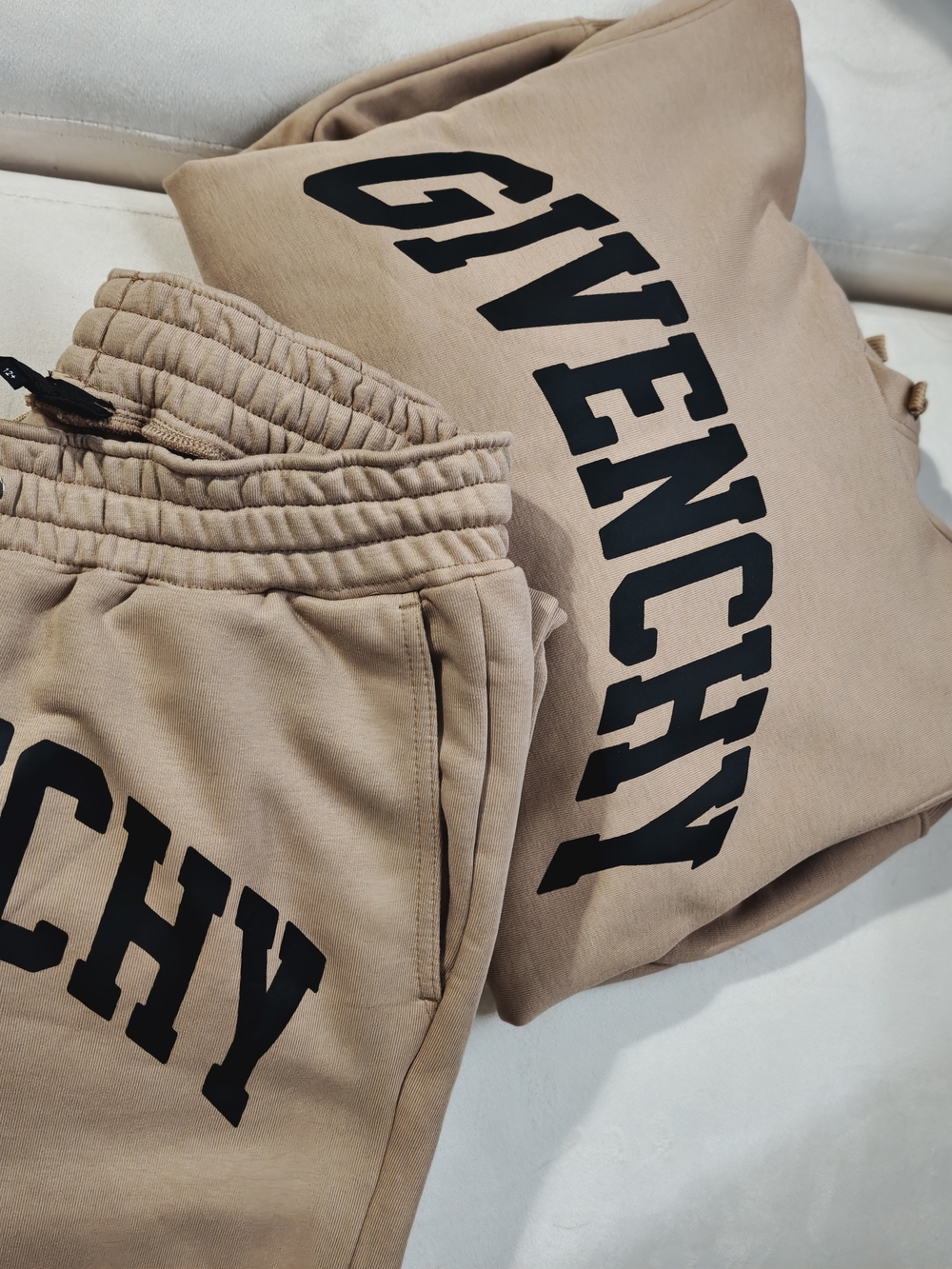 Authentic Givenchy Kids Tan Logo Sweatpant/Hoodie SET